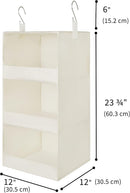 GRANNY SAYS 3-Shelf Hanging Closet Organizer, Foldable Storage, Beige — 3