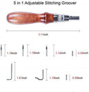 citian 7pcs Pro Adjustable Leather Stitching Groover, Leather Edge Bevelers, DIY Leathercraft Working Tools, Sew Crease Leather Carving Cutting Edging Tools, Leather Grooving Tool — 2