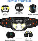 LHKNL Rechargeable LED Headlamp, 2-Pack, Motion Sensor, 8 Modes
