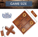 Wooden Tic Tac Toe Game – 9 Inch Solid Wood Board with X and O Pieces,…