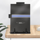 Desktop Document Holder Stand with 7 Adjustable Positions, Black Metal File Organizer Management Copyholder for Typing Speech Reading A4 Letter Music Book Tablet Office, with Paper Clip and Line Guide — 5