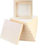 FSWCCK 10 Pack 6 x 6 inch Wood Panel Boards, Unfinished Wood Canvas Panels for Crafts, Painting Canvas, DIY Art Projects, Pouring, Arts Use with Oils, Acrylics | 6"X 6" 10 Pack — 1