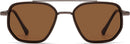SOJOS Retro Polarized Aviator Sunglasses for Women Men Trendy Square Shades | Brown — 4