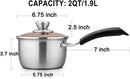 TeamFar Saucepan with Lid, 2 qt Sauce Cooking Pot Milk Pan Stainless Steel — 6