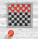 QuadPro 3 in 1 Giant Checkers Board Game & Tic Tac Toe Game Set