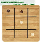 VAMSLOVE Wooden Chess Checkers Tic-Tac-Toe Game Set 11.5" x 11.5" Double-Sided…