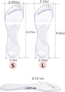 2 Pairs Gel Arch Support Cushion Insoles for Flip Flop Thong Sandals,Gel Adhesive Arch Support Flip Flop Thong Inserts Self Adhesive Gel Arch Support Cushion Insoles Pain Relief - Clear — 3