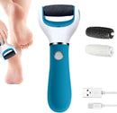 Foot Scrubber Electric Callus Remover Rechargeable Foot File Hard Skin Remover Pedicure Tools Electronic Callus kit for Cracked Heels and Dead Skin with 2 Roller Heads, Blue — 1