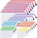 24pcs Mesh Zipper Pouch Bags 8 Sizes Plastic Clear Pouches for Organization