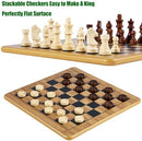 VAMSLOVE Wooden Chess Checkers Tic-Tac-Toe Game Set 11.5" x 11.5" Double-Sided…