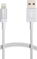 Amazon Basics USB-A to Lightning Charger Cable, MFi Certified, Nylon Braided Cord, Fast Charging for Apple iPhone 14 13 12 11 X Xs Pro, Pro Max, Plus, iPad, 6 Foot, Silver 1