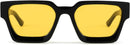 GFUIARA Trendy Square Sunglasses for Men Women Fashion Thick Rectangle Sun Glasses UV Protection Shades Designer Style | Black/Light Yellow — 2