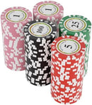 125pcs Clay Poker Chips Denominations 13.5 Gram Blacakjack Casino Chips…