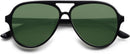 SOJOS Classic Polarized Aviator Sunglasses for Women Men, Retro Trendy Aviators Shades SJ2201 | Shiny Black/Dark Green | 58 Millimeters — 6