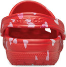 Crocs Unisex Adult Classic Clog - Seasonal Graphic – Cherry Red/Hearts & Butterflies — 5