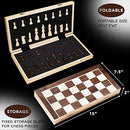 AMEROUS 15 Inches Magnetic Wooden Chess Set - 2 Extra Queens - Folding Board -…
