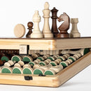 A&A 15" Magnetic Wooden Chess Set/Folding Board / 3" King Height German Knight…