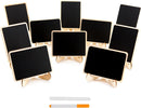 DSTELIN 10 Pack Mini Chalkboards Signs with Easel Stand, Small Rectangle Chalkboards Blackboard, Wood Place Cards for Weddings, Birthday Parties, Message Board Signs and Event Decoration — 1