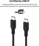 Belkin USB C to C 100W Braided Cable, 6.6ft, iPhone Charger Cord 6