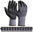 Safety Work Gloves MicroFoam Nitrile Coated-12 Pairs,Seamless Knit Nylon…