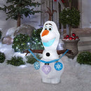 Gemmy Christmas Airblown Inflatable Frozen 2 Olaf Holding String of Ornaments Disney, 4 ft Tall — 4