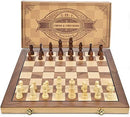 AMEROUS 15'' Magnetic Wooden Chess & Checkers Game Set -2 Extra Queens -24…