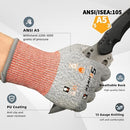 Schwer 12 Pairs A5 Cut Resistant Gloves, Non PFAS & Fiberglass，CR3088, L