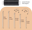 Ftyiwu Waxed Thread 32 Yards Upholstery Needle and Thread for Leather | Original Black | 32Yard — 2