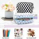 PAZIMIIK Checkered Makeup Bag for Purse Portable Zipper Make Up Pouch Small…