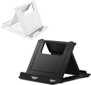 Kemoxan 2 Pack Portable Cell Phone Stand Holder for Desk, Foldable Pocket-Sized Mount, Universal Adjustable Desktop Mobile Phone Kickstand Compatible with iPhone IPads Kindle Android Black & White photo 1