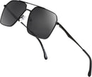 ZENOTTIC Polarized Aviator Sunglasses for Men: UV400 Protection Trendy Anti-Glare Shades - Driving Fishing Golf Fashion | Black Frame Black Lenses — 1