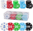 Plastic Poker Chips Set with Storage Box for Blackjack, Texas Hold'em, Night…