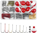 JSHANMEI 215pcs Fishing Bobbers Hooks and Sinkers, Beginners Fishing Tackle Kit