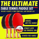 Ping Pong Paddle Set with Rackets, Balls & Carry Case for Table Tennis