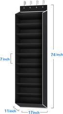 REGELETO 10 Tiers Large Size Over the Door Shoe Organizer Storage, Hanging Shoe Rack for Door with Deep Pockets, Fit 20 Pairs Shoe Organizer Holder for Sneakers and Boots (Black) — 3