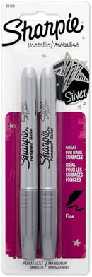 Sharpie 39108PP Fine Point Metallic Silver Permanent Marker, 18 Blister Packs with 2 Markers each for A Total of 36 Markers | 9 Count (Pack of 2) — 1