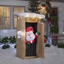 Gemmy Christmas Inflatable 6 FT Tall Animated LED Lighted Outhouse Santa Outdoor Yard Prop — 4
