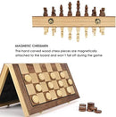 AMEROUS 15'' Magnetic Wooden Chess & Checkers Game Set -2 Extra Queens -24…