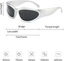 SOAR&EAGLE Y2K 3Pack Polarized sunglasses Wrap Around Men's Women's sunglasses Fashion Sport Shades Sun Glasses | Silver Framed Gray Flakes, Silver Framed Mercury Flakes, Bla — 5