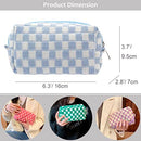 PAZIMIIK Checkered Makeup Bag for Purse Portable Zipper Make Up Pouch Small…