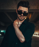 GFUIARA Trendy Square Sunglasses for Men Women Fashion Thick Rectangle Sun Glasses UV Protection Shades Designer Style | Black — 5