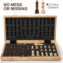 Magnetic Chess Set for Adults & Kids, 15.4 inch Wooden Folding Chess Boards,…