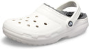 Crocs Unisex-Adult Classic Lined Clog | 7 Women/5 Men | White/Grey — 1