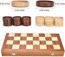 VAMSLOVE 14inch Checkers Folding Wooden Game Set, 8x8 Classic Checkerboard…