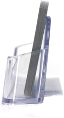 Qizpcer 4 Pack Clear Plastic Business Card Holder,Acrylic Business Card Display for Desk Business Card Stand — 3