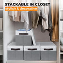 Large Closet Storage Baskets Bins with Lids 4 Pack, Storage Baskets for…