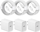 iPhone 14 13 12 11 Charger Fast Charging iPhone Fast Charger 3-Pack 20W iPad Charger 6FT C Chargers Fast Charging Cord Whit iPhone 14/14 Pro Max/13 Pro/13/12 Mini/12 Pro Max/11 Pro Max/Xs and iPad 1
