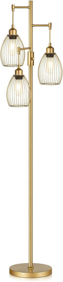 Dimmable Floor Lamp, Industrial Floor Lamps for Living Room, Gold Tree Lamp Standing Lamp Tall Lamps with 3 Elegant… — 8