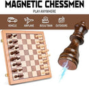 AMEROUS Magnetic Wooden Chess Set, 15 Inches Handmade Wooden Folding Travel…