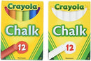 Crayola Non-Toxic White Chalk(12 ct box)and Colored Chalk(12 ct box) Bundle — 2